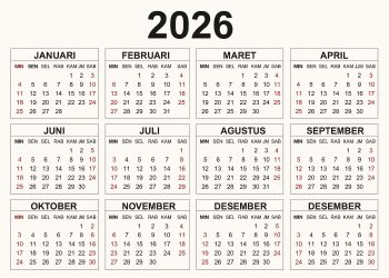 Hari Libur Nasional Kalender 2026 Resmi Ditetapkan Dengan 17 Tanggal Merah Dan 8 Cuti Bersama