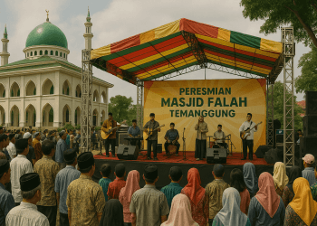 Peresmian masjid Darul Falah - Nusa Garuda Peresmian Masjid Darul Falah di Temanggung Jadi Sorotan Publik Setelah Diiringi Dangdut dan Picu Pro Kontra Masyarakat