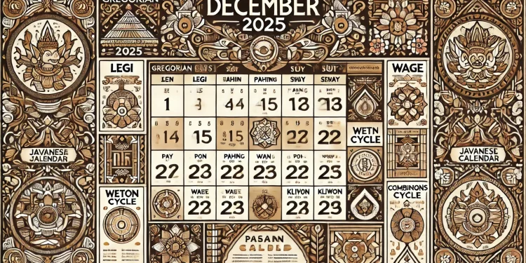 22 Desember 2025 Kalender Jawa: Weton, Neptu, Pasaran, serta Makna dan Perhitungannya dalam Tradisi Jawa Lengkap