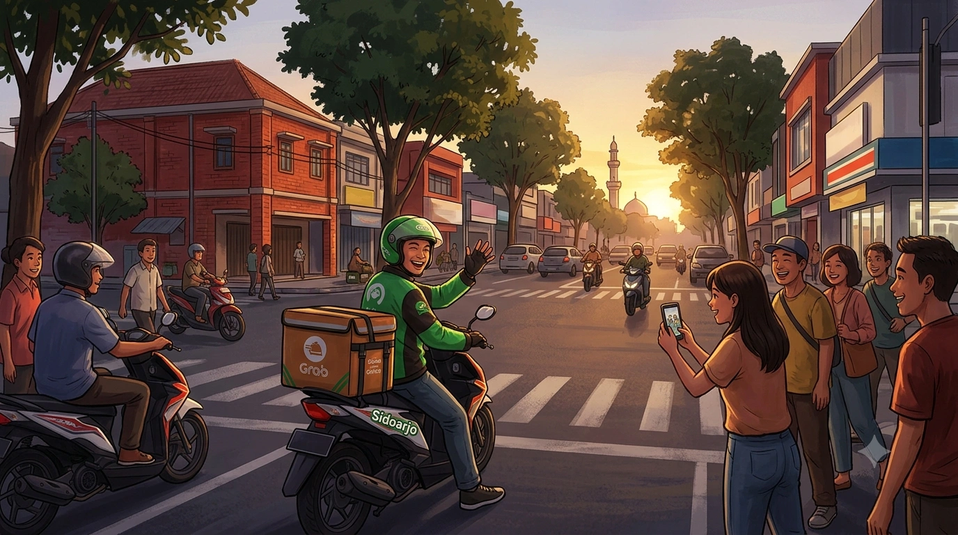 kurir ojol sidoarjo viral video